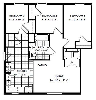 3BR/1BA - Clayton Court Apartments