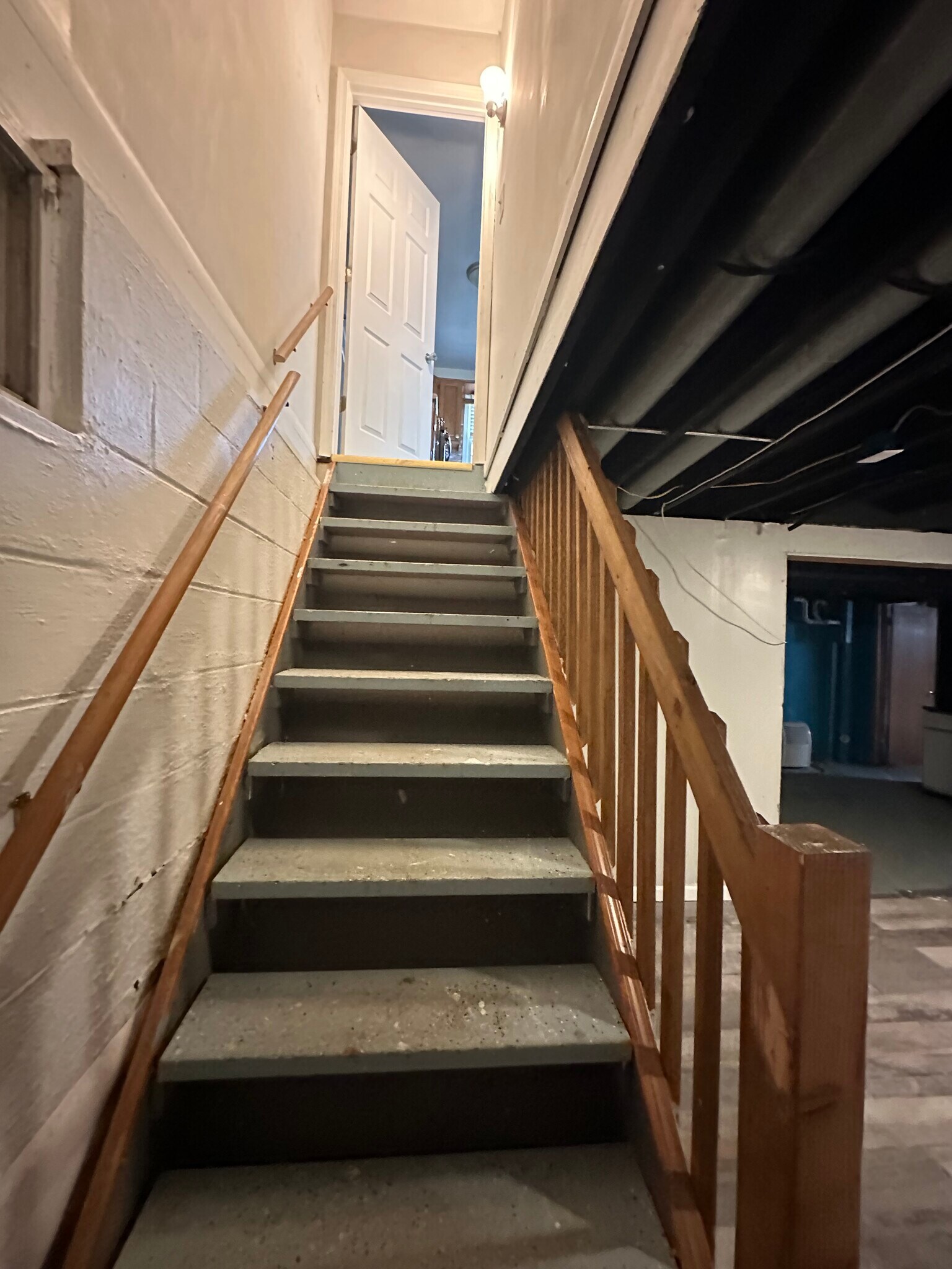 Newly updated stairs with safety rail both sides - 1444 Dodge St