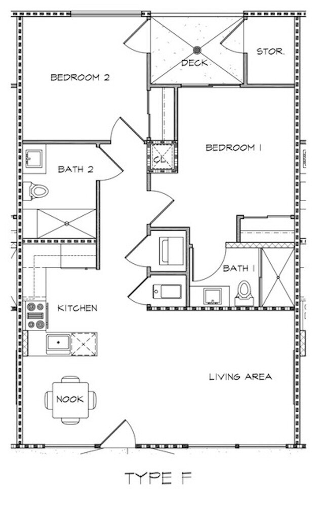 Type F Unit Floorplan - Turquoise Place