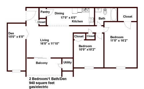 2BR/1BA - Stratford Apartments