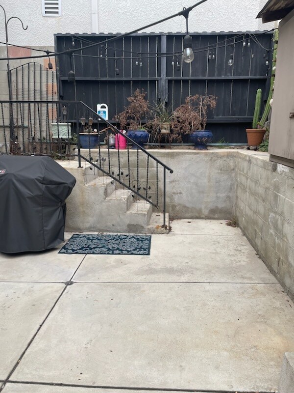 Back patio looking east - 204 45th St