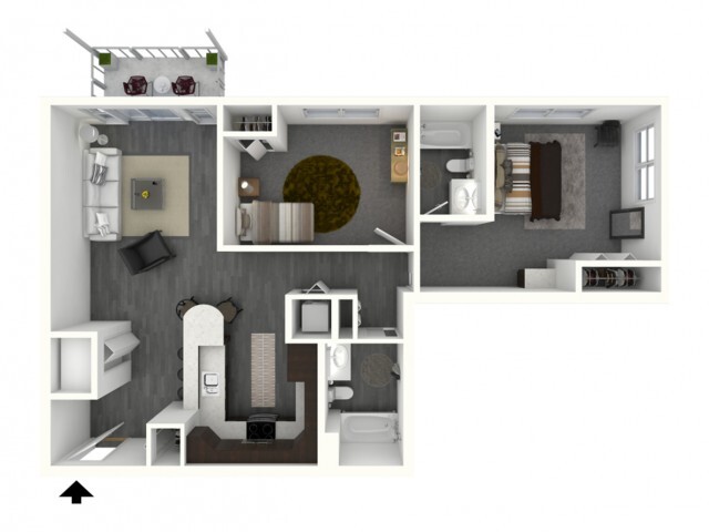 Two Bedroom, Two Bath - Large - 770 Elmwood Apartments