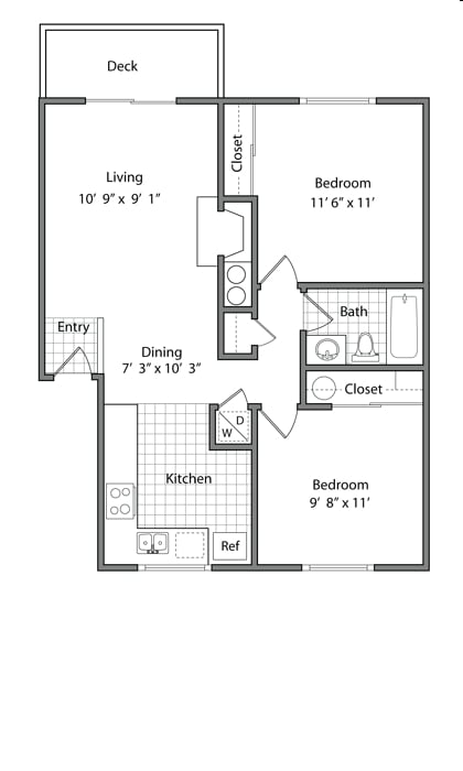 2BR/1BA - z-051326-Emerson Apartments