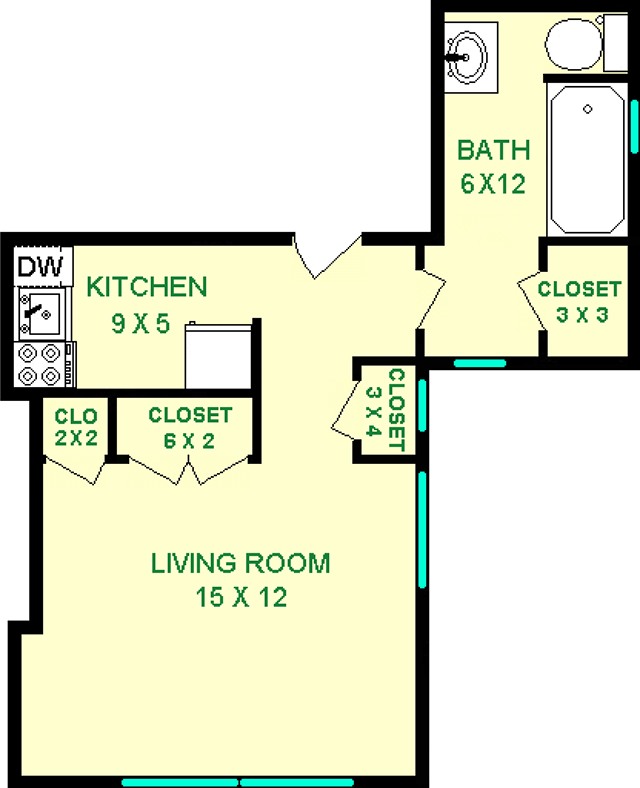 Potentilla Studio Floorplan - Nevilletree