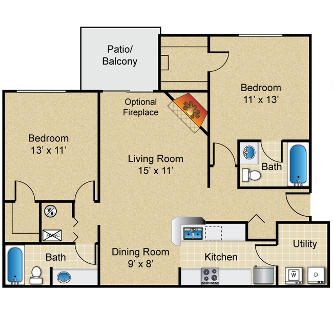 Floorplan - The Villages of Bent Tree Apartments