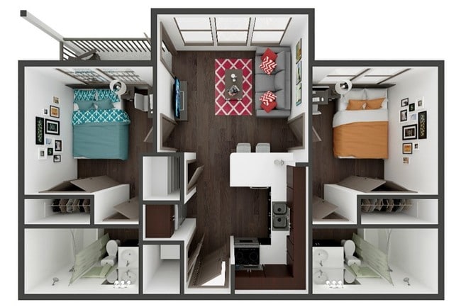 2 bed, 2 bath. 667 sq ft. Pricing is per bedroom. - Academy Lincoln