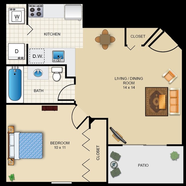 Ruby Floor Plan - Buffalo Creek Apartments