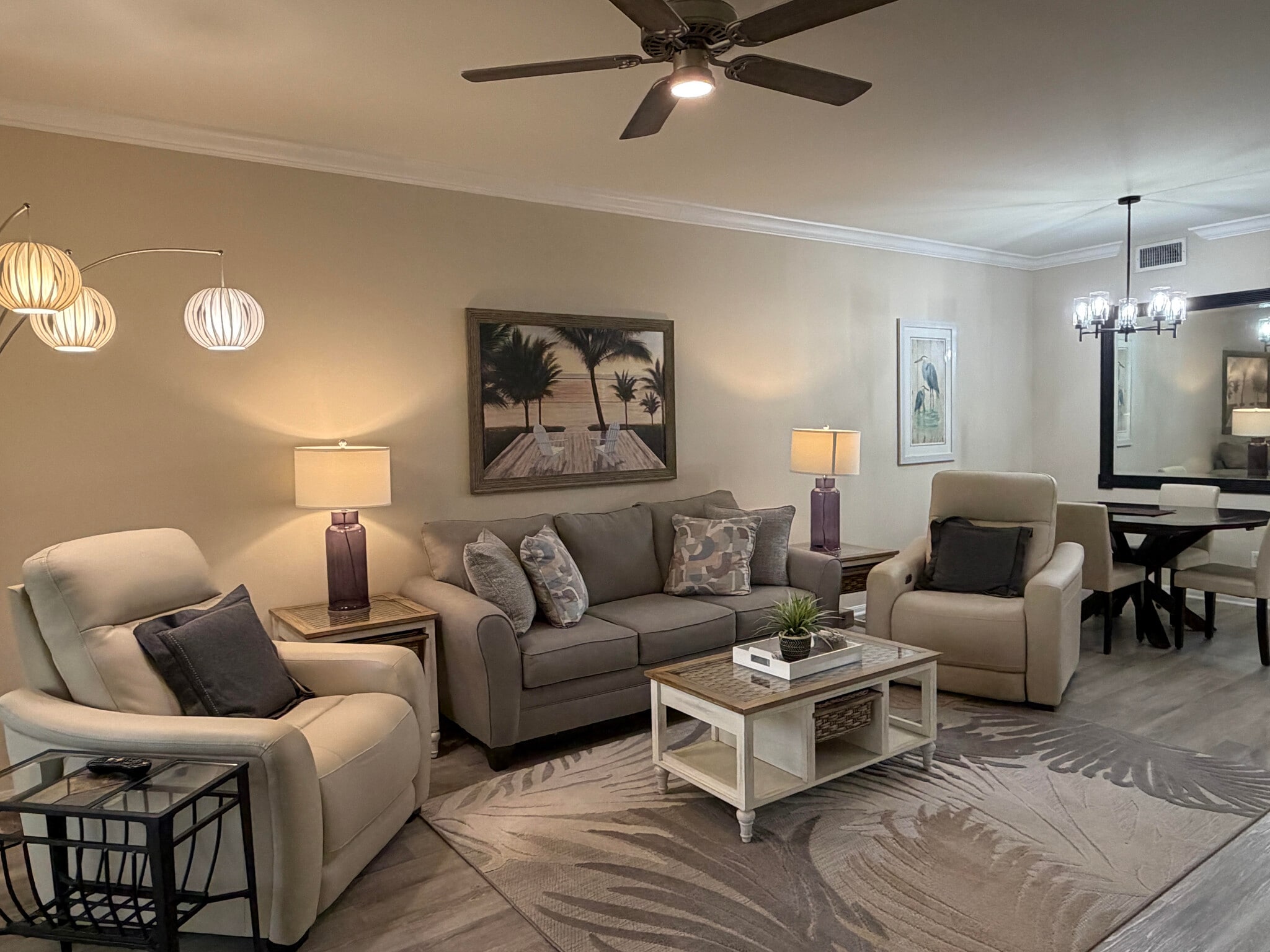 New motion leather recliner chairs and new sofa. - 9231 Spring Run Blvd