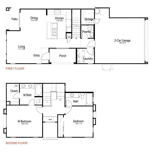 Plan 3B | 2Bd2.5Ba | 1,394SF - The Logan at Southern Highlands