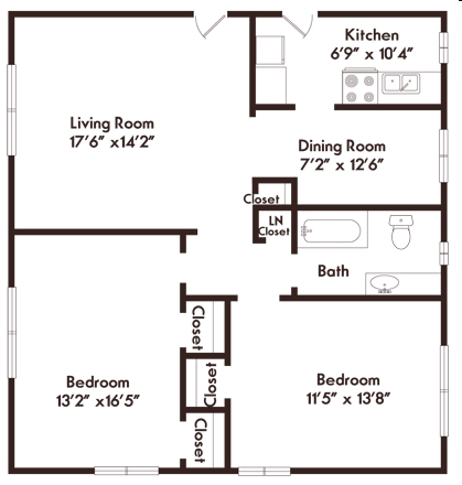 2BR/1BA - The Raleigh Apartments