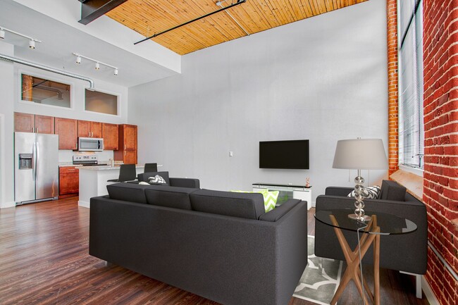 Living Room With High Ceilings - Yarn Works