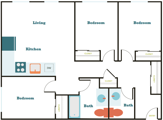 Floorplan - Tahoma Valley Apartments