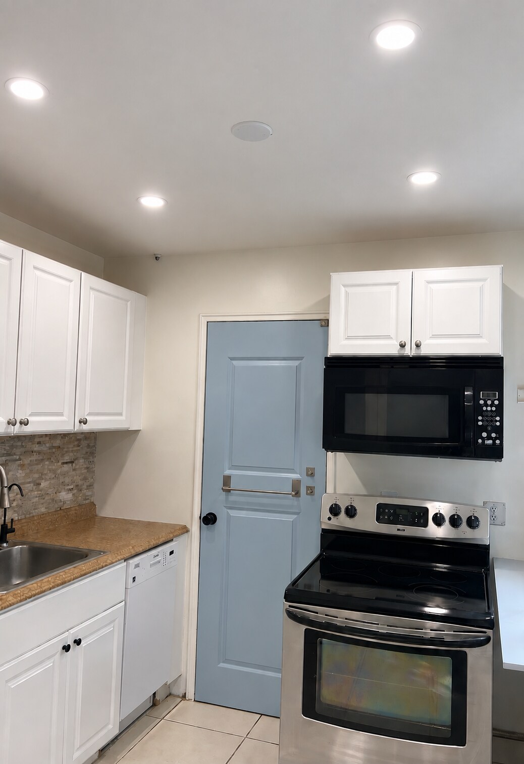 Kitchen with ceiling lights - 1301 NE 6th St