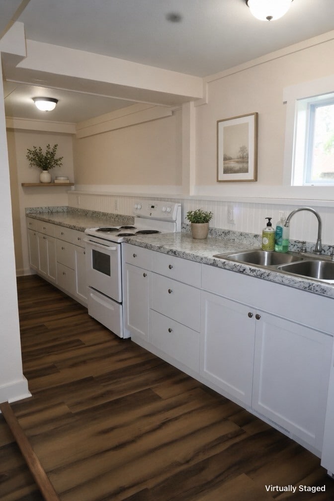 Virtually Staged Gally Kitchen - 85 Court St