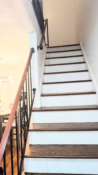 Stairs looking up - 8 Van Nostrand Ave