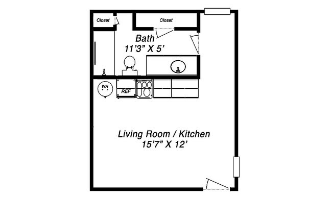 Building Photo - For Rent: 1 room efficiency apartment