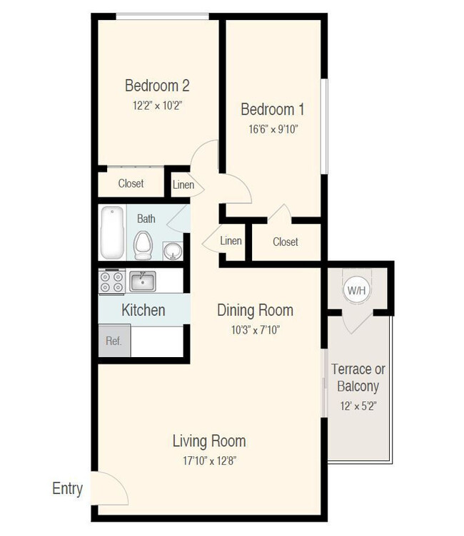 Floorplan - Berkshire and Barter Court Apartments