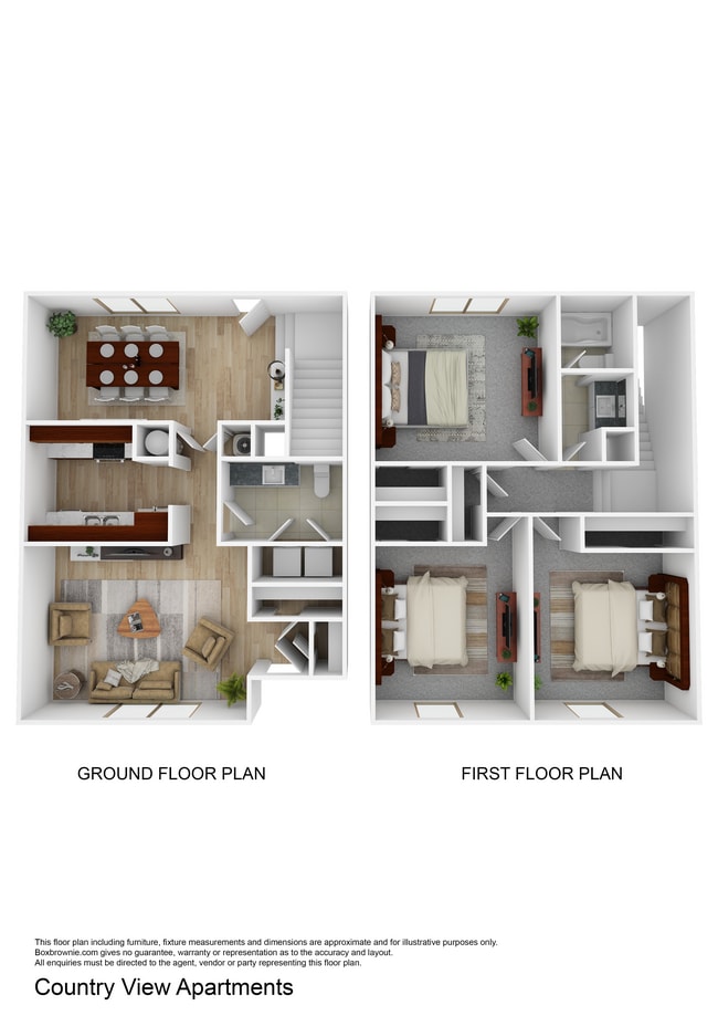 3br 1.5b TH.jpg - Country View Apartments