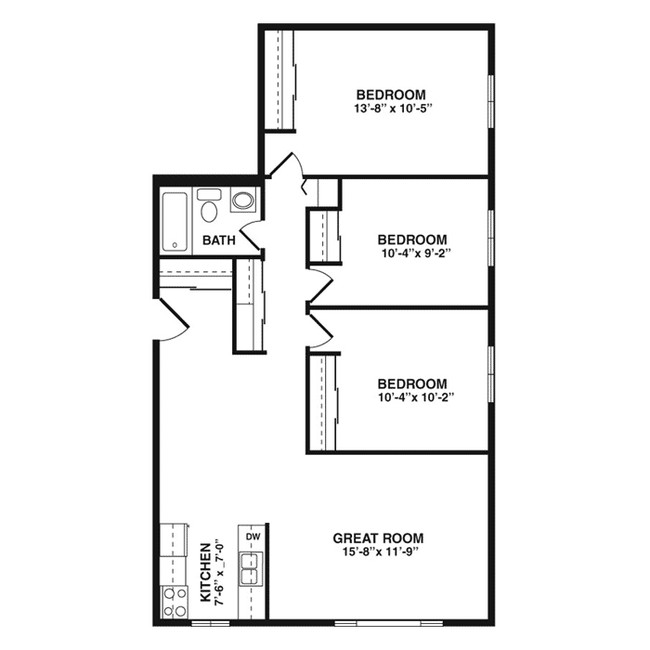 3BR/1BA - Lincoln Square Apartments