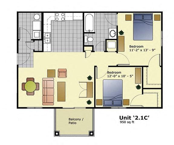 Floorplan - Grandview Apartments