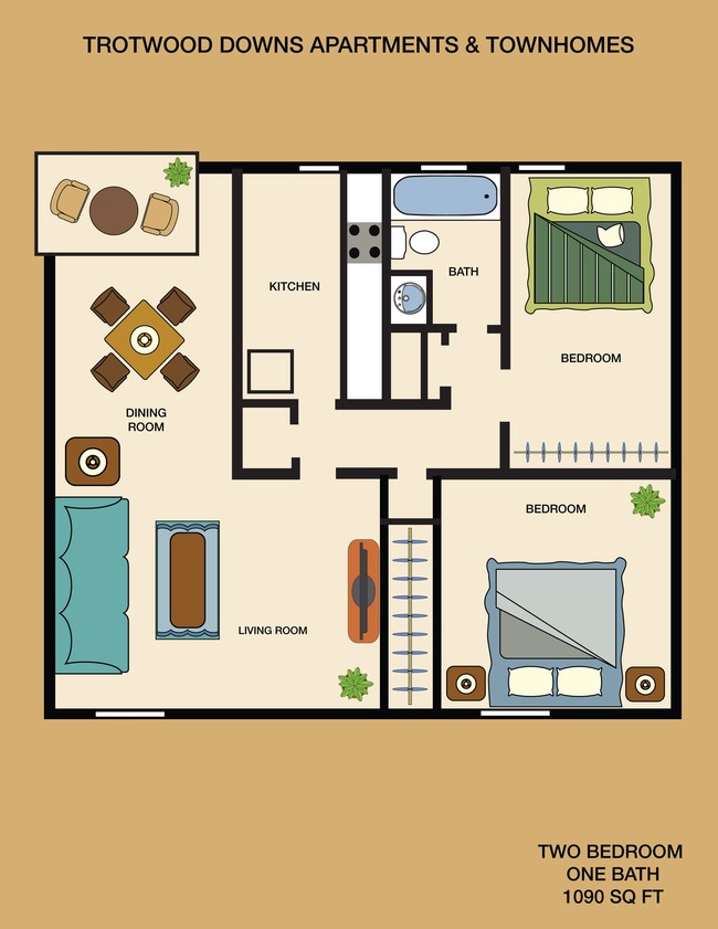 2BR/1BA - Trotwood Downs and Brittany Townhomes