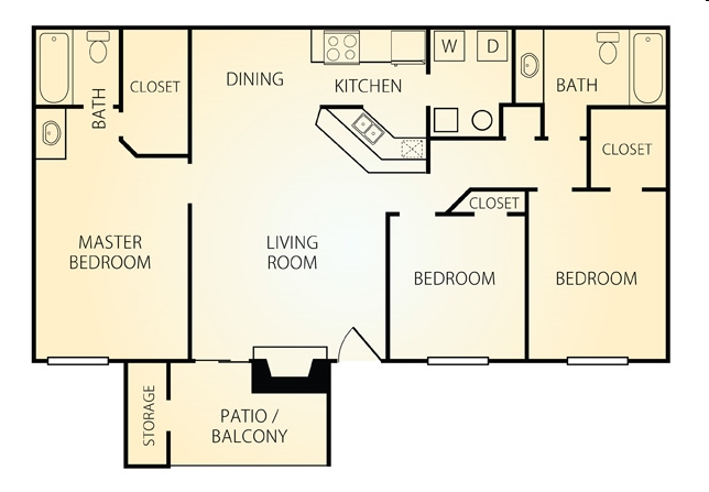 The Cherry Blossom - Ashford Park Apartments & Townhomes