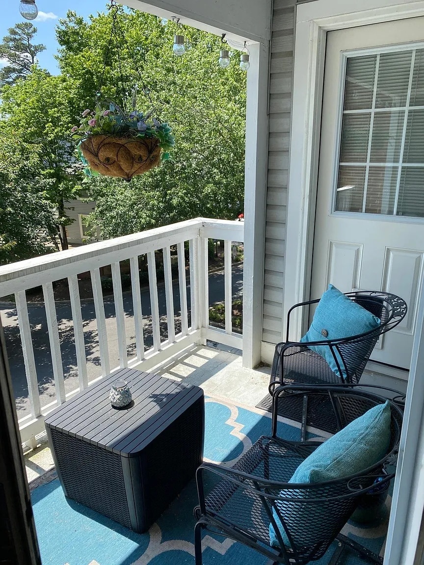 Third floor balcony with newly repainted railing, outdoor storage closet - 1483 Keys Crossing Dr NE