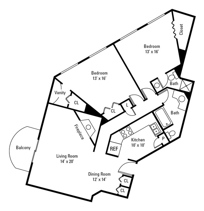 Floorplan - Green Lake Apartments and Townhomes