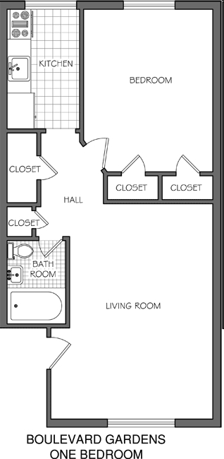 1BR/1BA - Boulevard Gardens