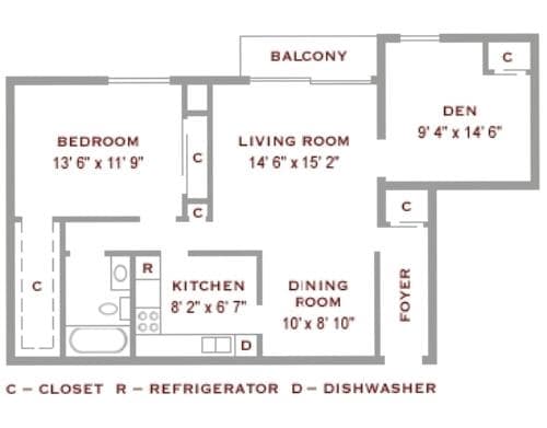 1 bed w/den - Pheasant Run Apartments