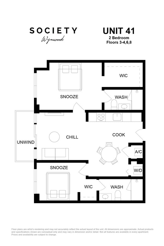 2 Bed - Unit 41 - Fl 4-8 - Society Wynwood