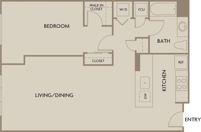 1BR/1BA - Industrial Lofts