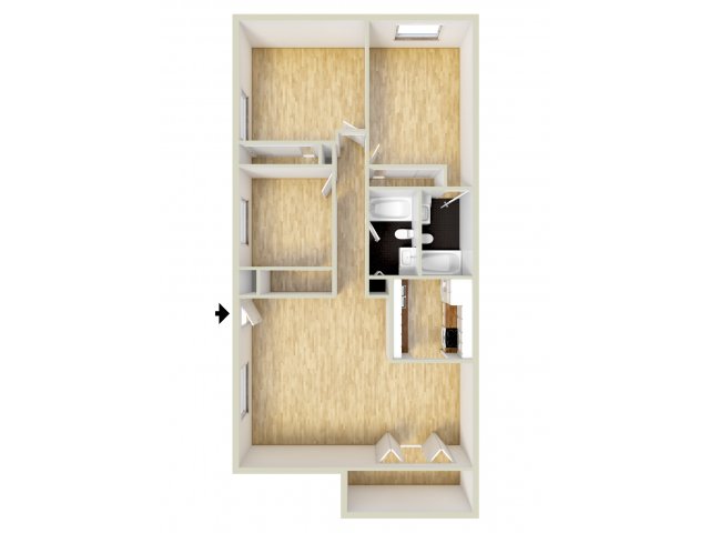 Three bedroom floor plan - Park City Apartments