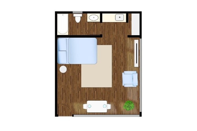 Furnished Studio Layout - Skyway Apartments