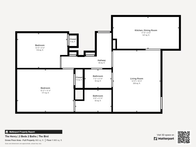 Floorplan - The Henry Apartments | 1 & 2 Bedroom Apartments in Plant City, FL