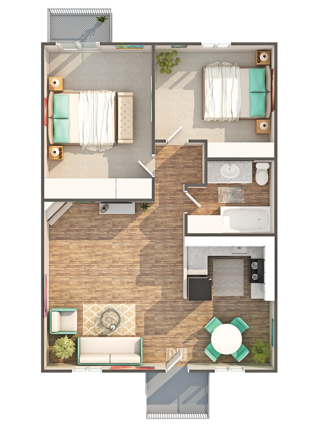 Garden | 2-Bedroom Floorplan - ReNew 4247