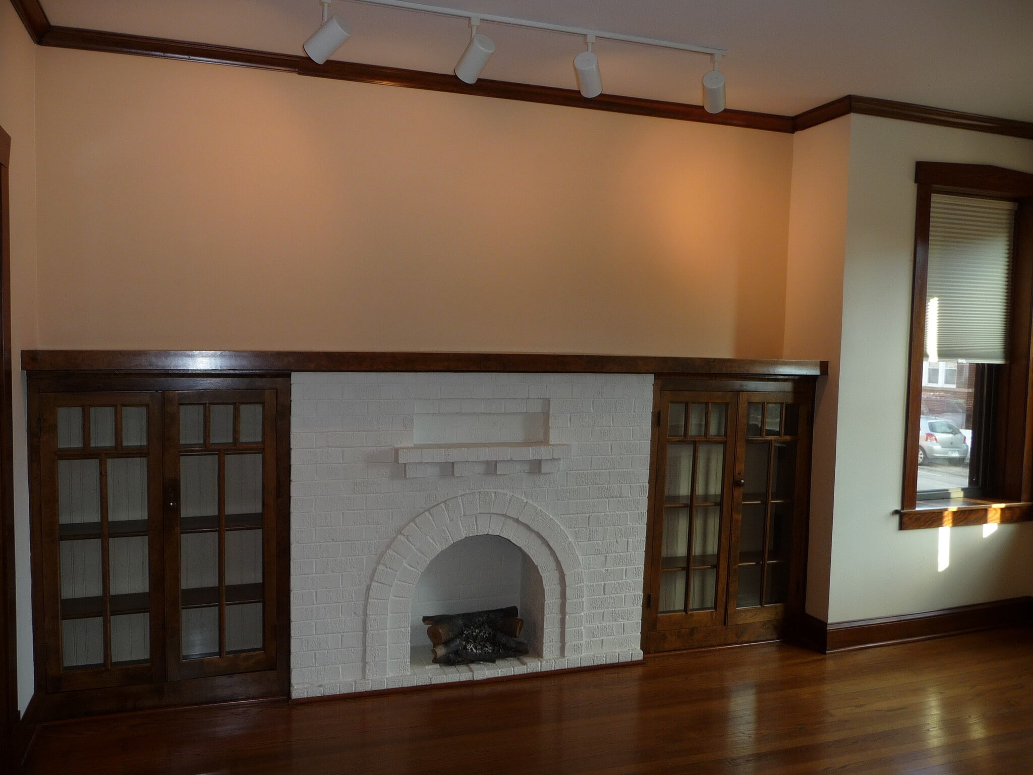 Faux Fireplace with Bookshelves - 2318 W Diversey Ave