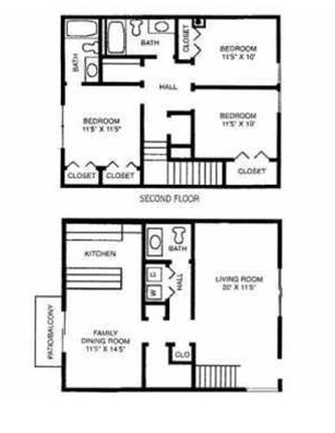 3BR/2.5BA - Burning Tree Apartments