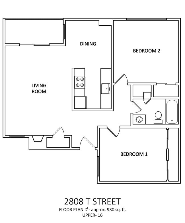 2x1 930 sq ft - B - Midtown Breeze