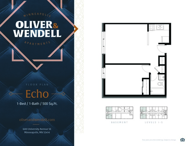 Floorplan - Oliver & Wendell Apartments