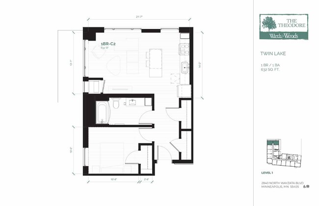 Floorplan - The Theodore Apartments 55+