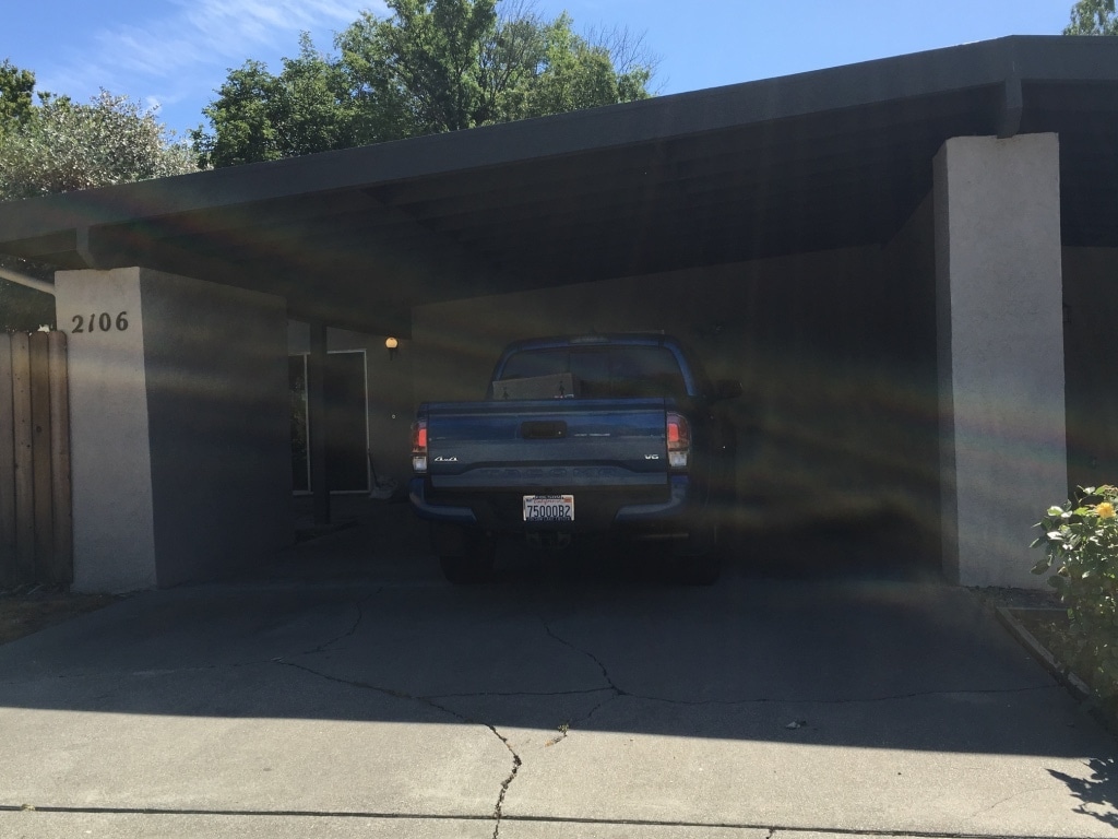 Covered parking. Room for 3 cars total in driveway - 2106 Del Rey Ct