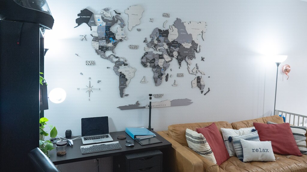 Beautiful world map with country flags to mark your visits in the world. - 375 Kirkland Ave