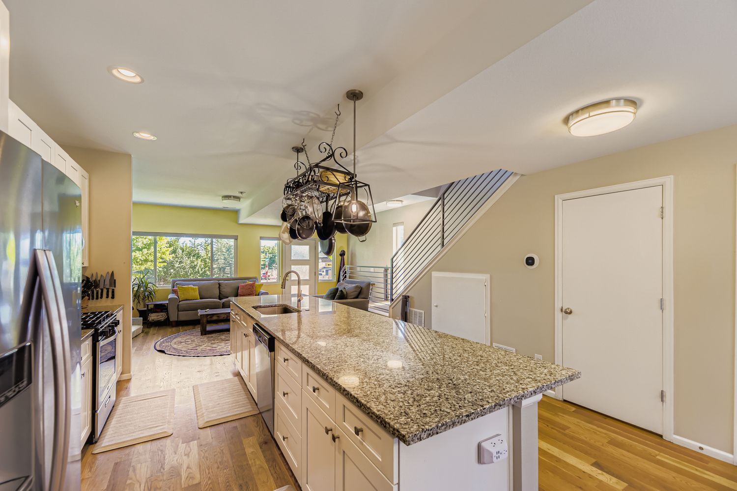 Kitchen island w/downstairs bathroom & below stairs storage & crawl space - 1197 S Mariposa St