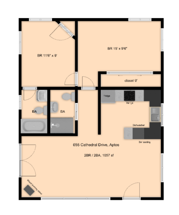Floor plan. - 665 Cathedral Dr