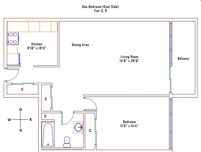 1BR/1BA - Americana Towers