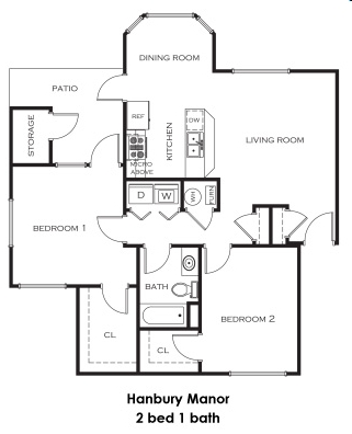 2BR/1BA - Hanbury Manor