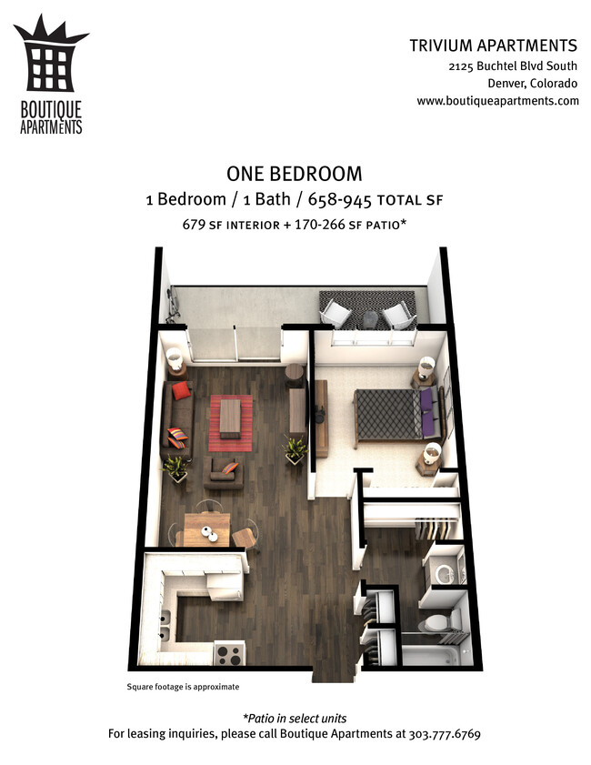 1BR 924 SF - Trivium