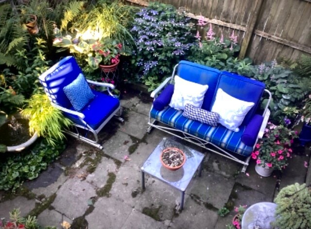 The patio in summer - 45 Elm St