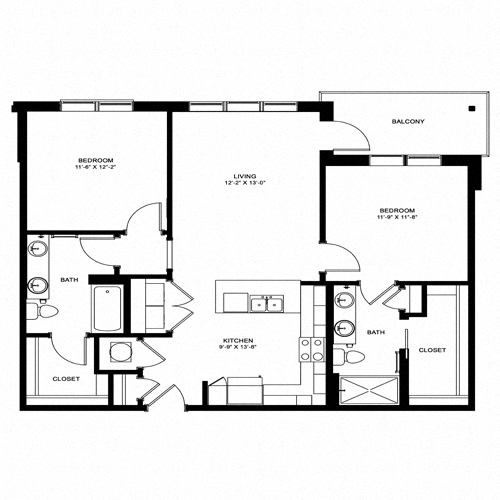 Floorplan - The Flats Exchange on Erwin Apartments